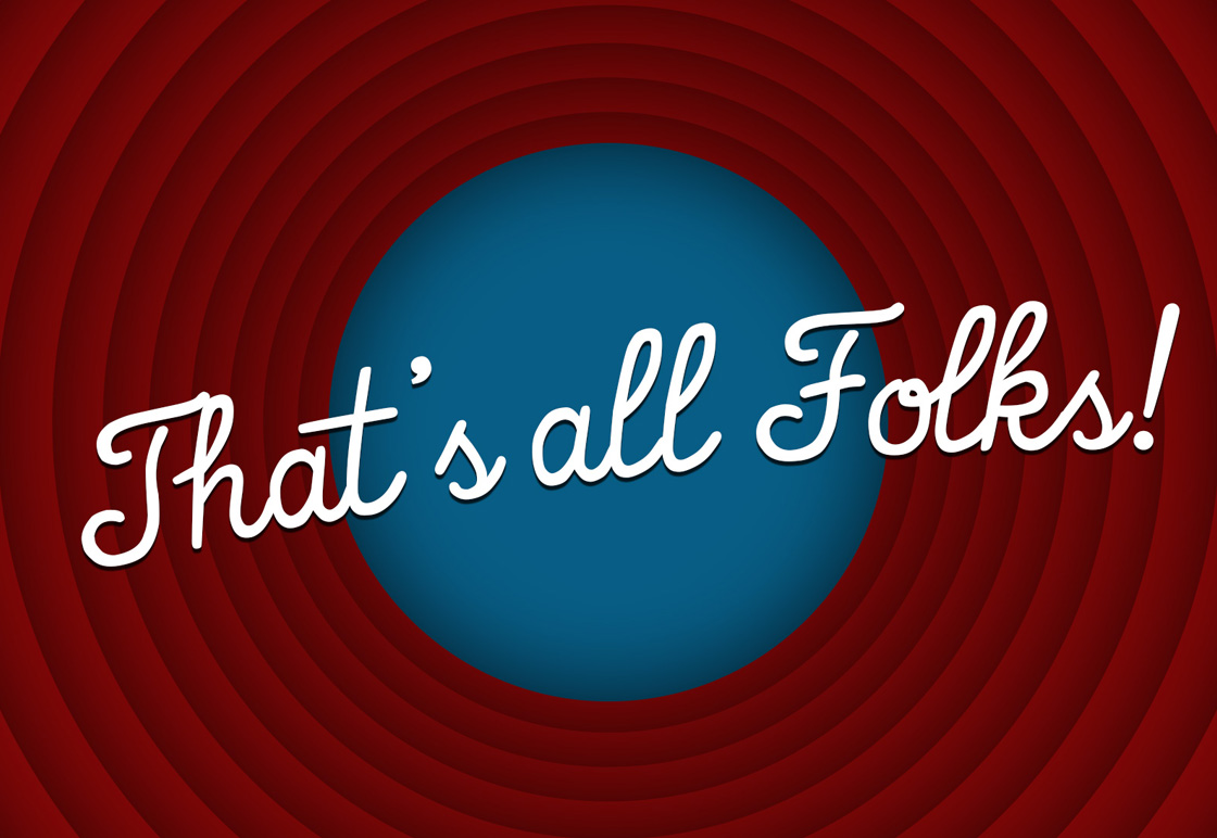 Cartoon-That's All Folks Screen Graphics on Creative Market.