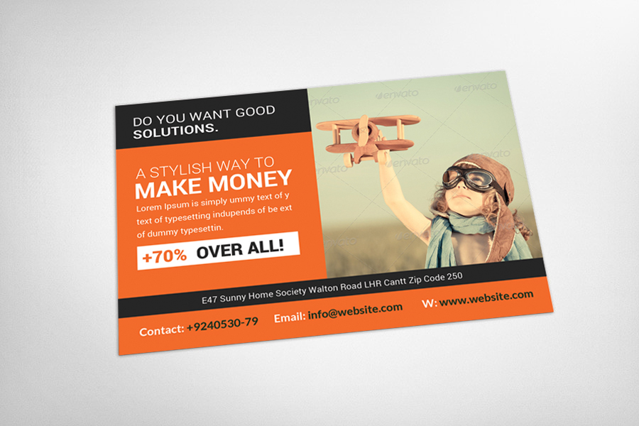Business Marketing Postcard Template Card Templates On Creative Market Promotional Postcard Template