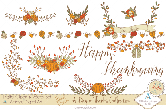A Day of Thanks - Clipart&Vector ~ Illustrations on ...