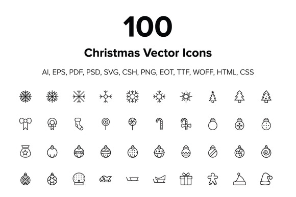 100 Merry Christmas Icons