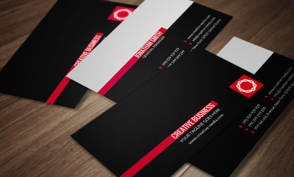 Red & Black Business Card CM025 ~ Business Card Templates on Creative ...