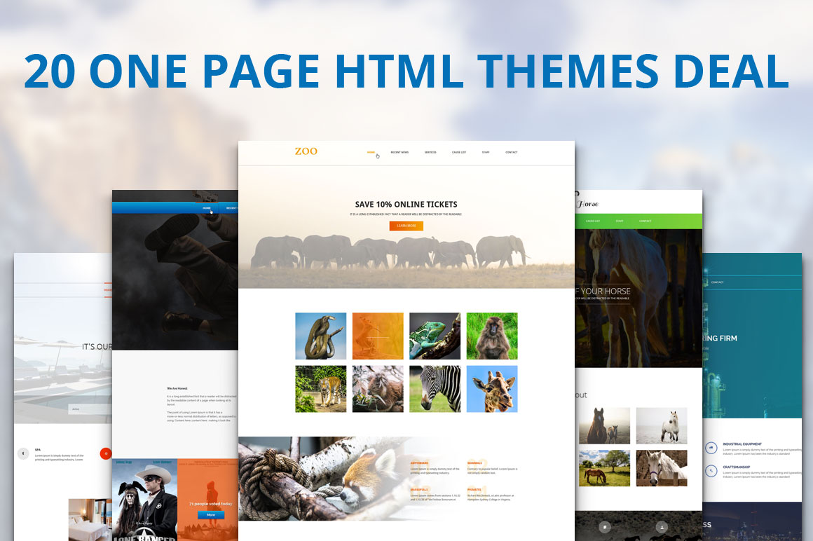 20 One Page HTML Themes Deal ~ HTML/CSS Themes on Creative Market