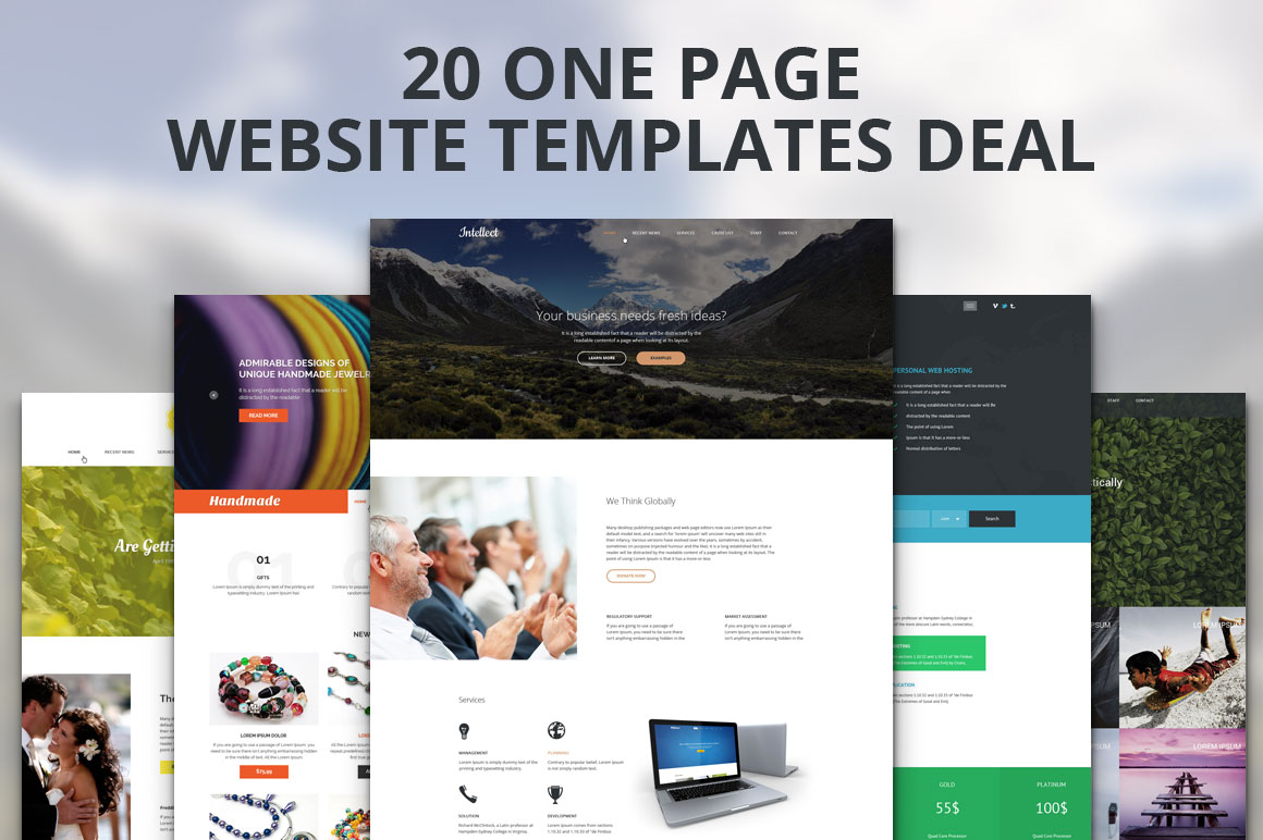 20 One Page Website Templates Deal ~ Website Templates on Creative Market