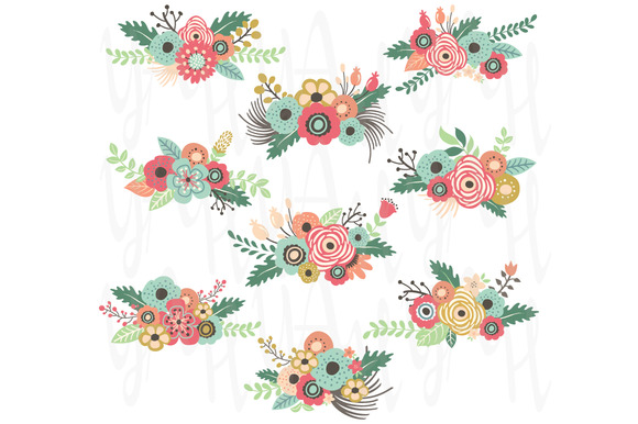 Vintage Floral Clip Art ~ Illustrations on Creative Market