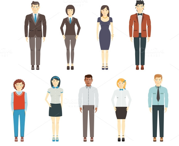 Young people wearing office clothes Illustrations on 