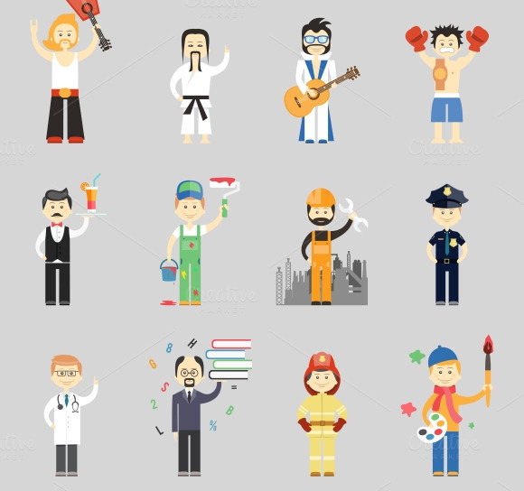Characters In Different Professions Characters In Different Professions