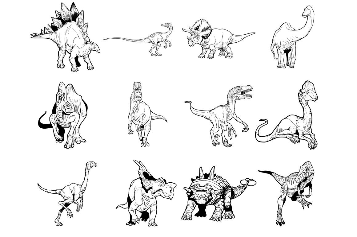 Hand Drawn Dinosaurs ~ Illustrations on Creative Market