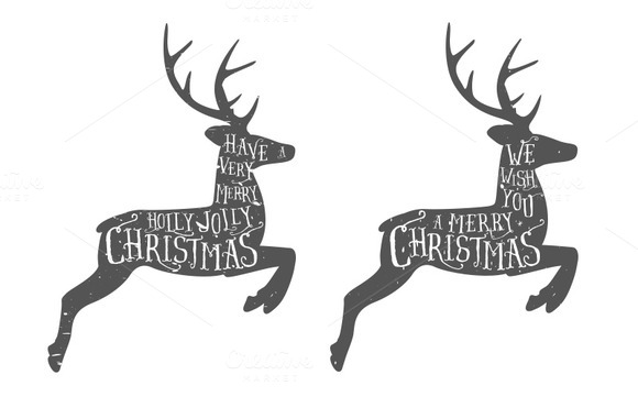 Vintage Christmas greeting ~ Illustrations on Creative Market