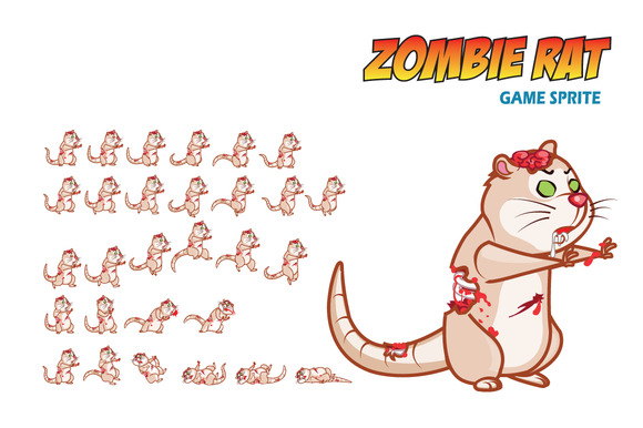 Zombie Rat Game Sprite