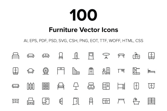 100 Furniture Icons