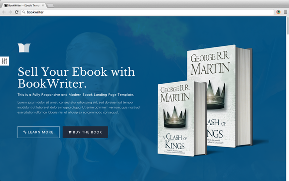 BookWriter EBook Landing Page
