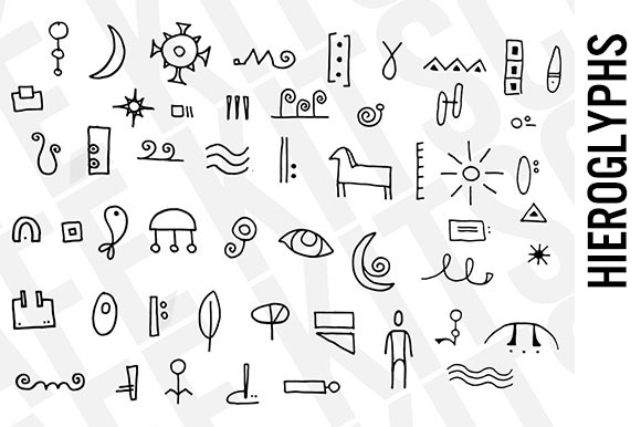 Hieroglyphs Clip Art Set