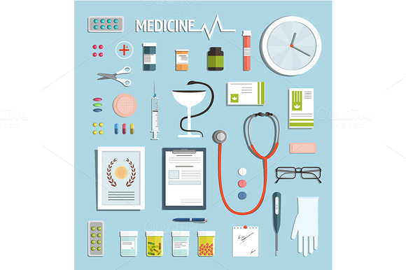 Medicine Objects And Medicament Set