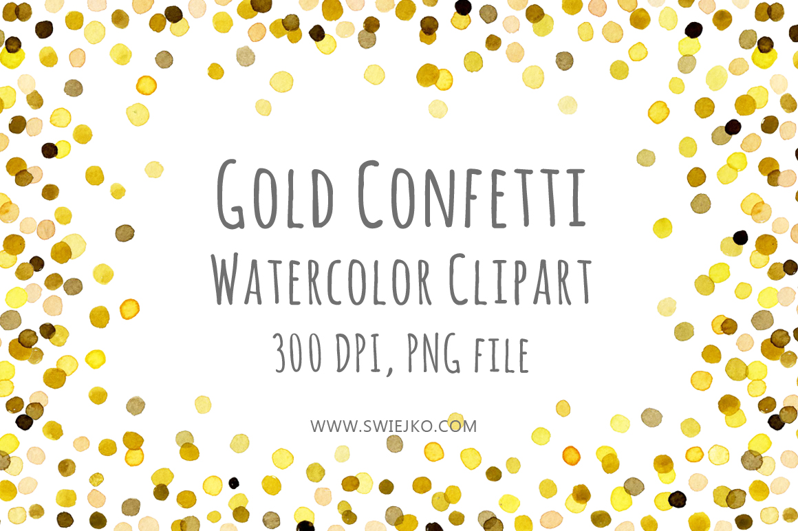 Watercolor Frame, Confetti Clipart ~ Objects on Creative Market