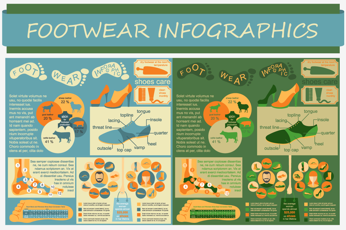 Footwear Infographic ~ Illustrations On Creative Market