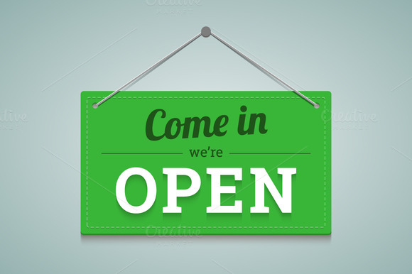Open Sign In Flat Style Open Sign In Flat Style