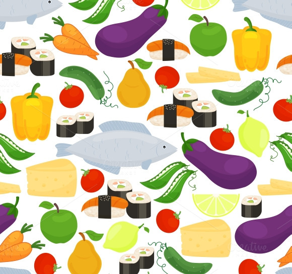  Healthy food seamless pattern Patterns on Creative Market