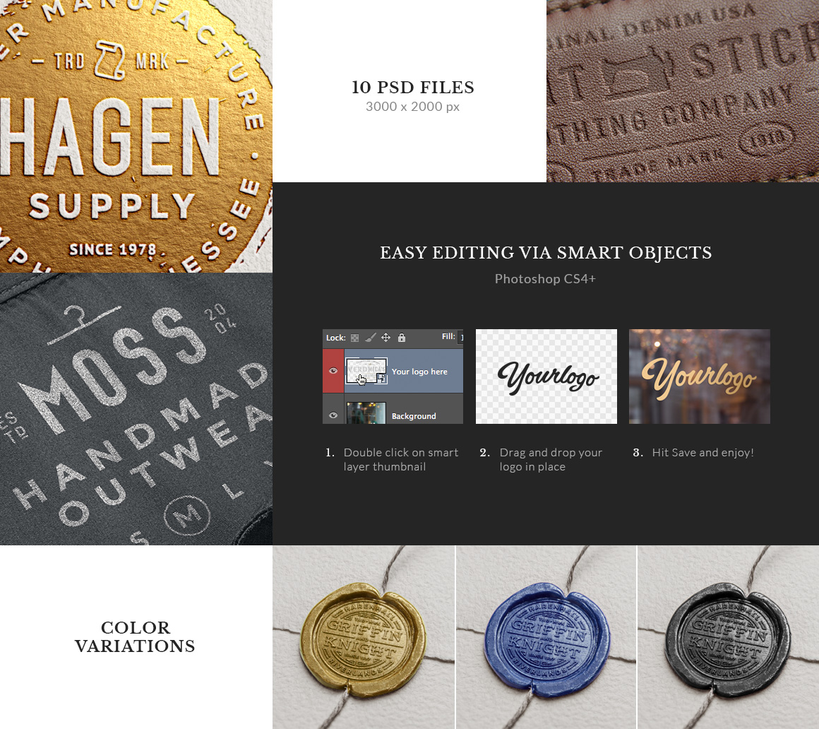 10 Logo/Badge Mock-Ups Vol.2 ~ Product Mockups on Creative Market