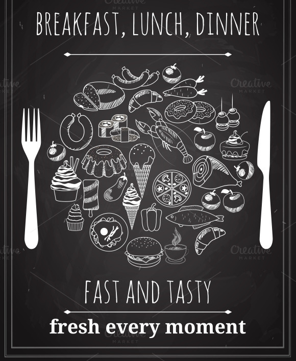 Vector Vintage Food Poster Vector Vintage Food Poster