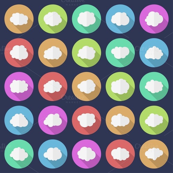 Set Of 25 Cloud Icons Set Of 25 Cloud Icons