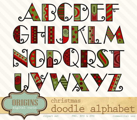 christmas alphabet clipart letters - photo #5