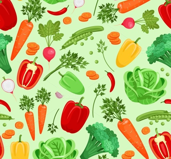 background for vegetarian menu ~ Patterns on Creative Market