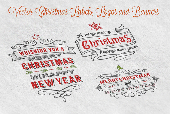 Vector Christmas Label And Banners