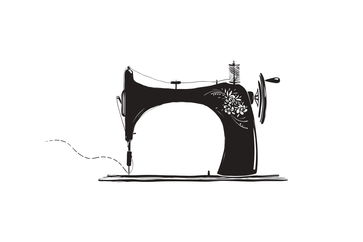 Download Vintage Inky Sewing Machine ~ Illustrations on Creative Market