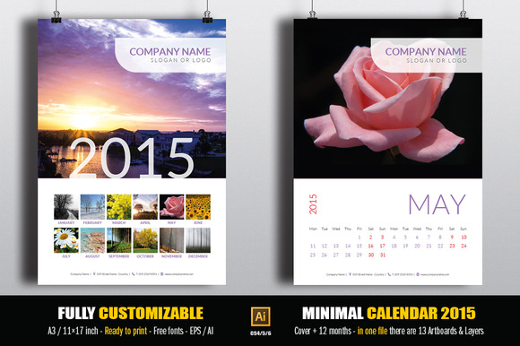 Minimal Calendar 2015