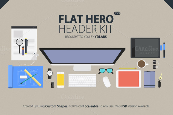 Flat Hero Header Kit