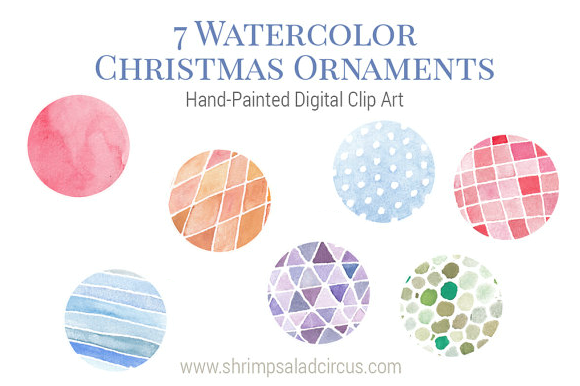 Watercolor Christmas Ornaments Watercolor Christmas Ornaments