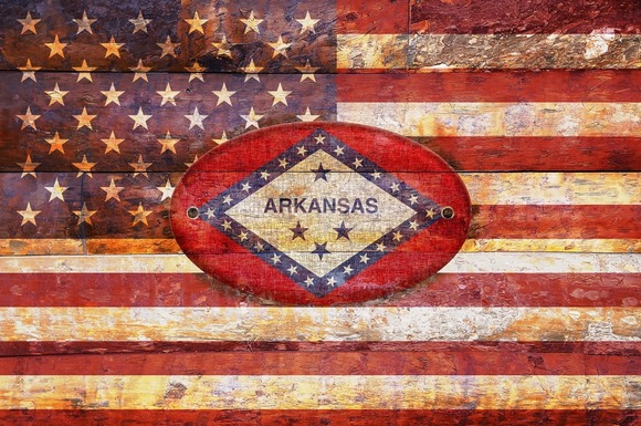 USA And Arkansas Flags
