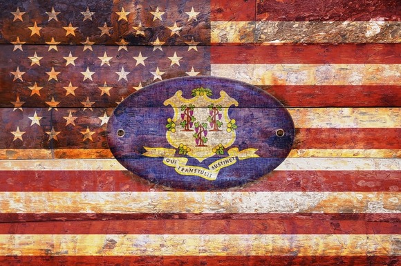 USA And Connecticut Flags USA And Connecticut Flags