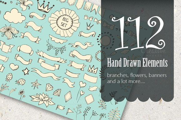 Hand Drawn Elements Vector Pack