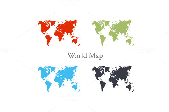 World Map Set In Different Color