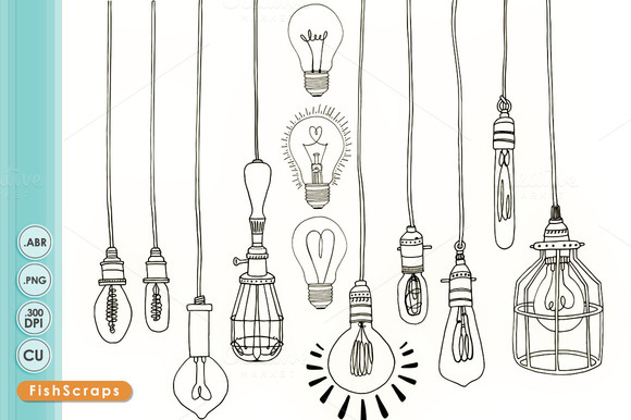 Vintage Edison Light Bulb Clip Art ~ Illustrations on Creative Market