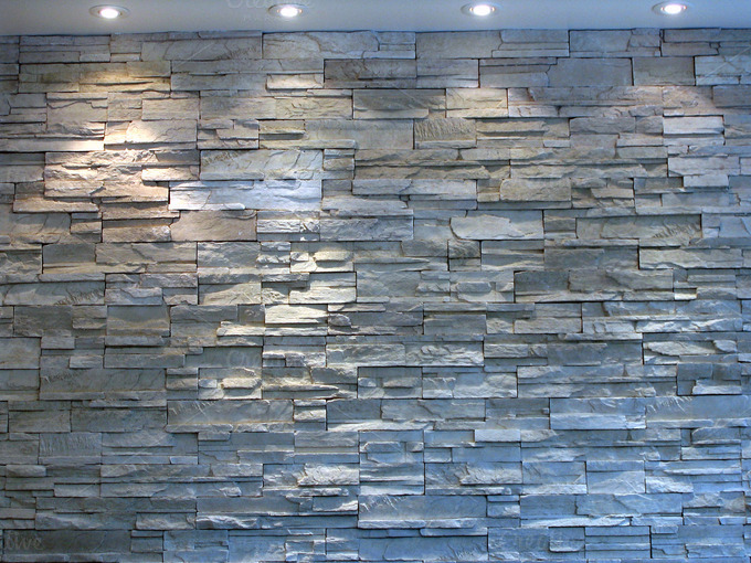 Highlighted White Stone Wall Mock Up ~ Architecture Photos on Creative ...