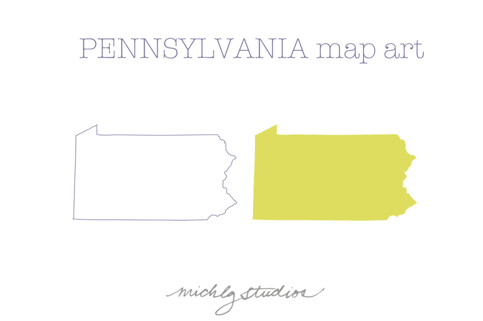 VECTOR &amp; PNG Pennsylvania map art ~ Illustrations on Creative Market