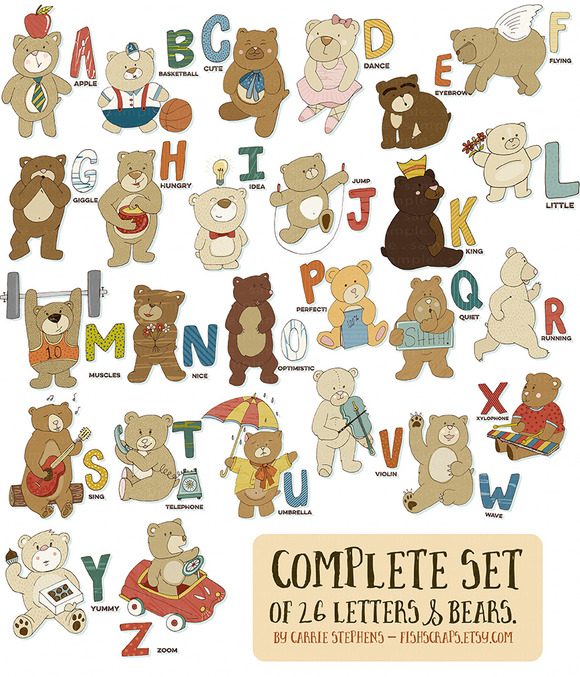 alphabet teddy bear clipart - photo #11