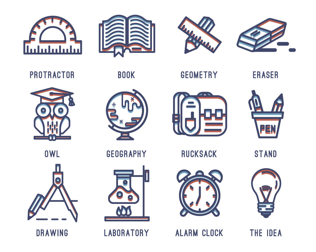 School and education icons. ~ Icons on Creative Market