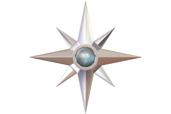 Silver Ancient Compass