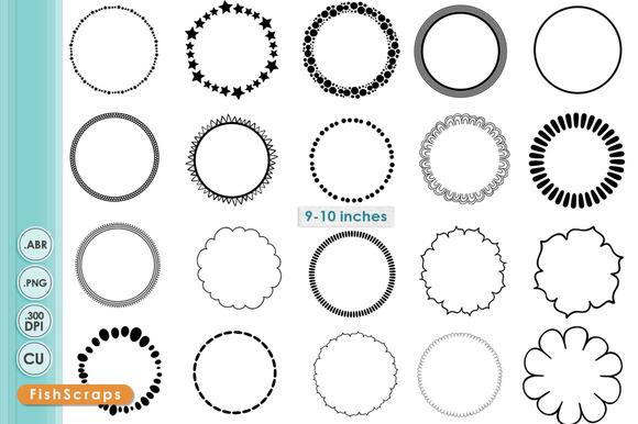 Simple Circle PNG Frames Brushes