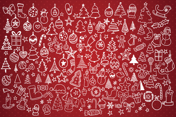 Hand Drawn Christmas Decorations Hand Drawn Christmas Decorations