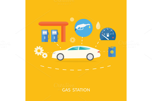 Car In Gas Station Fuel Petrol