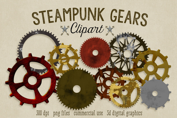 Steampunk Gears Clipart