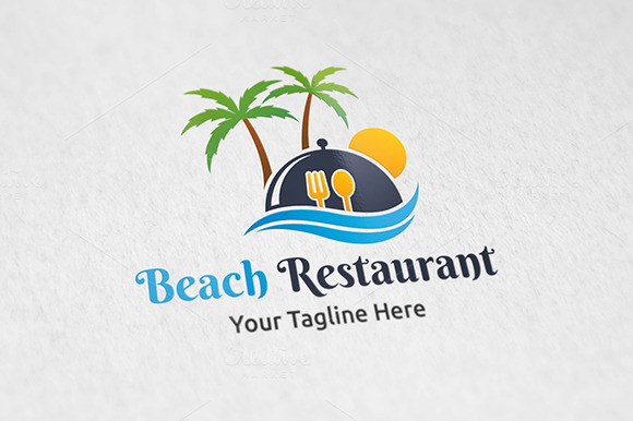 Beach Restaurant Logo Template