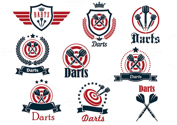 Darts Sporting Icons And Emblems