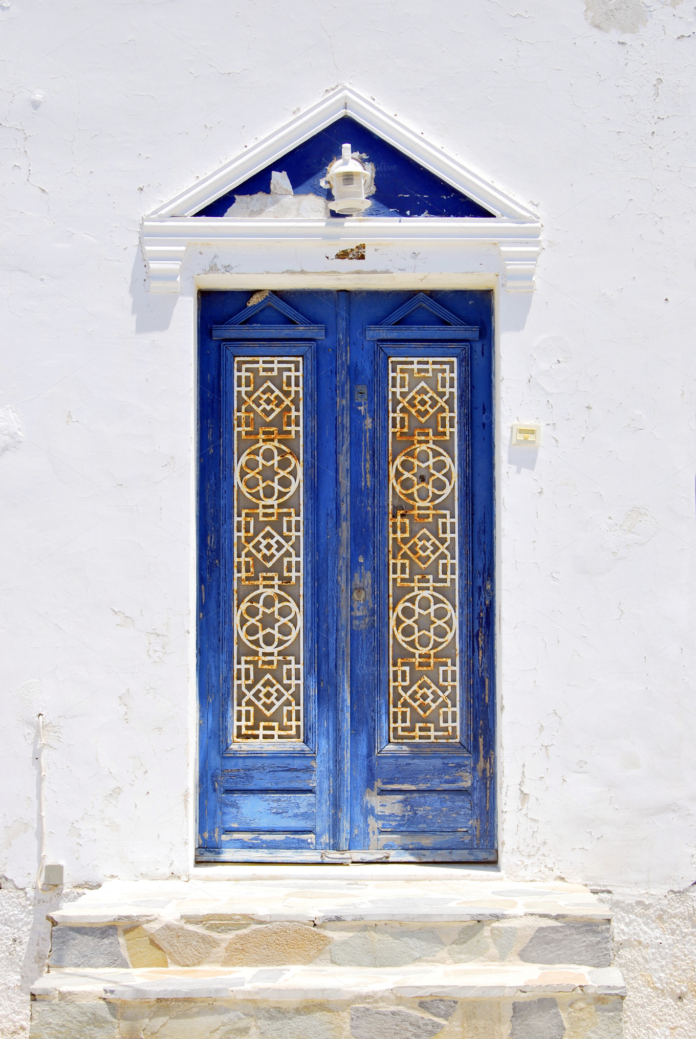 Blue door in Santorini, Greece ~ Architecture Photos on Creative Market