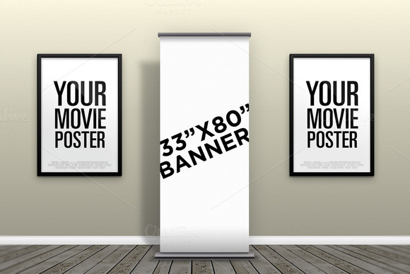 Download Banner Stand + Two Posters Mockup ~ Product Mockups on ...