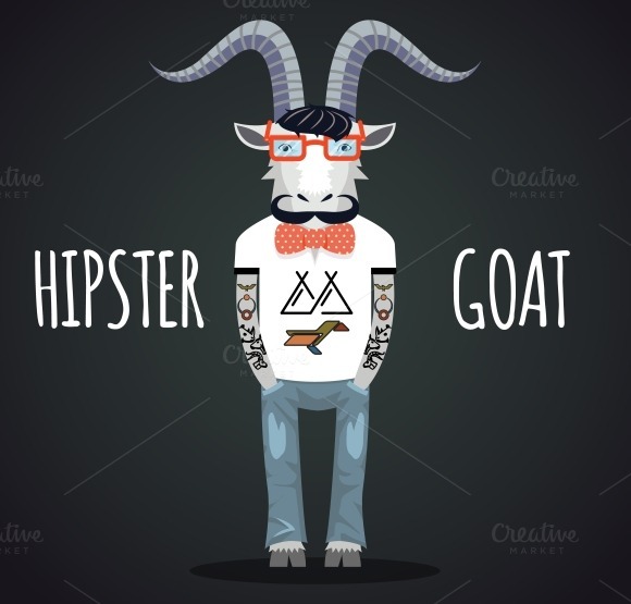 Hipster Goat Vector
